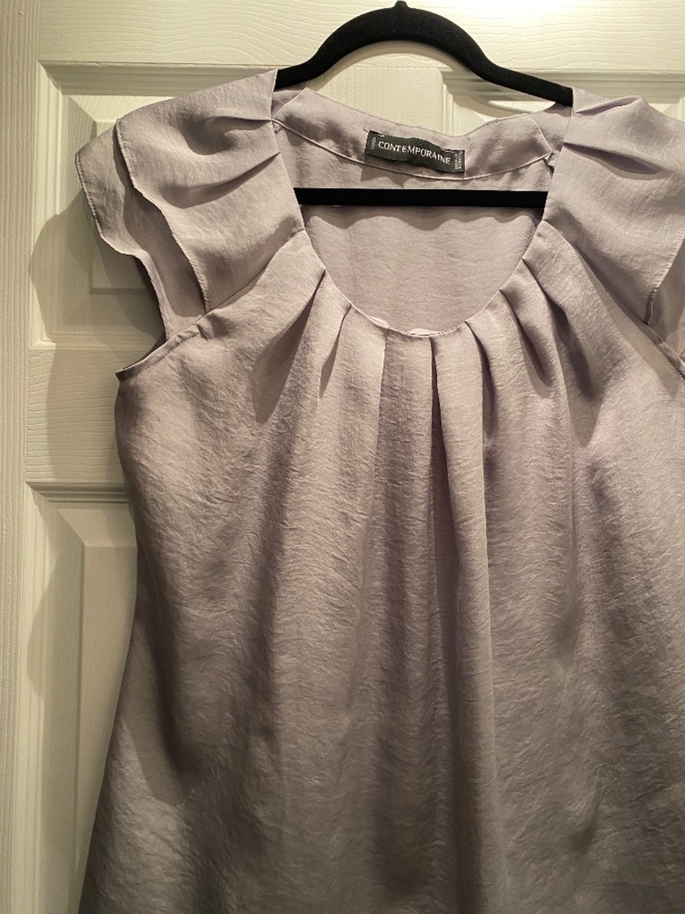 Elegant Silver Sleeveless Blouse